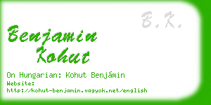 benjamin kohut business card